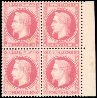 * 32 -- 80c. Rose. Bloc De 4. Centrage Exceptionnel. Fraîcheur Postale. SUP. - 1863-1870 Napoleon III With Laurels