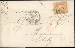 Obl. 38f -- 40c. Orange, ''4'' Retouchés, Obl. étoile GC 24 S/lettre Purifiée Frappée Du CàD De PARIS - R. DE CLERY Du 1 - 1870 Beleg Van Parijs