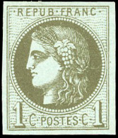 * 39C -- 1c. Olive. Report 3. TB. - 1870 Bordeaux Printing