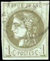 Obl. 39C -- 1c. Olive. Report 3. Obl. SUP. - 1870 Bordeaux Printing