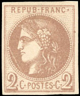 * 40A -- 2c. Chocolat Clair. Report 1. Variété D'impression. TB. - 1870 Emission De Bordeaux