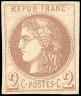 (*) 40A -- 2c. Chocolat Clair. Report 1. TB. - 1870 Bordeaux Printing