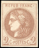 (*) 40A -- 2c. Chocolat Clair. Report 1. TB. - 1870 Bordeaux Printing