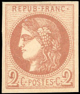 * 40B -- 2c. Brun-rouge. Report 2. SUP. - 1870 Uitgave Van Bordeaux