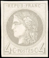 * 41B -- 4c. Gris. Report 2. B. - 1870 Emission De Bordeaux