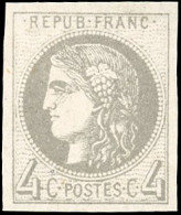 (*) 41B -- 4c. Gris. Report 2. TB. - 1870 Bordeaux Printing