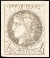 ** 41Bc -- 4c. Gris-noir Très Foncé. Report 2. Nuance Caractéristique Pour Ce Timbre Très Rare. SUP. - 1870 Bordeaux Printing