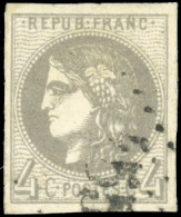 Obl. 41Bd -- 4c. Gris Foncé. Report 2. SUP. - 1870 Bordeaux Printing