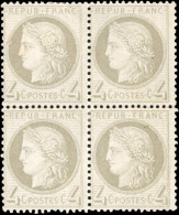 * 52 -- 4c. Gris. Bloc De 4. 2 Exemplaires **. B. - 1871-1875 Ceres