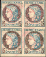 (*) 53 -- Essai Du 5c. Avec Coussinets. Bloc De 4. SUP. - 1871-1875 Cérès