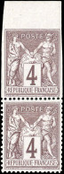 ** 88c -- 4c. Lilas-brun. ND Tenant Dentelé Dans Une Paire. SUP. - 1876-1878 Sage (Type I)