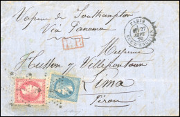 Obl. 29 + 32 -- LES ETATS-UNIS. 20c. + 80c. Lauré Obl. étoile S/lettre Frappée Du CàD De PARIS - RUE D'ENGHIEN Du 27 Sep - War 1870