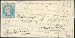 Obl. 29 -- L'ARMAND BARBES. 20c. Lauré Obl. Du CàD Rouge De PARIS (SC) Du 6 Octobre 1870 à Destination D'ARCACHON - GIRO - Oorlog 1870