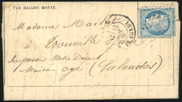 Obl. 37 -- LE GENERAL UHRICH. 20c. Siège Obl. étoile 5 S/Gazette Des Absents N°6 Frappée Du CàD De PARIS - R. DE BONDY D - Guerre De 1870