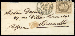Obl. 30 -- LE GENERAL UHRICH. 30c. Lauré Obl. étoile ''1'' S/lettre Frappée Du CàD De PARIS - PLACE DE LA BOURSE Du 18 N - Guerre De 1870