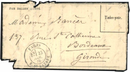 Obl. LA VILLE D'ORLEANS. Gazette Des Absents N°10 Frappée Du CàD De PARIS - R. ST-LAZARE Du 23 Novembre 1870 - 5ème Levé - Guerre De 1870