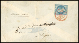 Obl. 29 -- LE FRANKLIN. 20c. Lauré Obl. S/lettre Frappée Du Cachet Rouge De PARIS (SC) Du 1er Décembre 1870 à Destinatio - War 1870