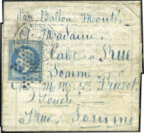 Obl. 29 -- LE FRANKLIN. 20c. Lauré S/Journal-Poste Frappée Du CàD De PARIS Du 3 Décembre 1870 à Destination De BUE - SOM - War 1870