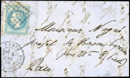 Obl. 29 -- LE GENERAL RENAULT. 20c. Lauré Obl. GC 2170 S/lettre Frappée Du CàD De PARIS - LA MAISON BLANCHE Du 9 Décembr - Guerre De 1870