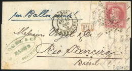 Obl. 32 -- LE PARMENTIER. 80c. Lauré Obl. étoile 4 S/lettre Frappée Du CàD De PARIS - RUE D'ENGHIEN Du 15 Décembre 1870  - War 1870