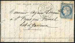 Obl. 37 -- L'ARMEE DE LA LOIRE. 20c. Siège (déf.) Obl. étoile S/Dépêche-Ballon N°18 Frappée Du CàD De PARIS - R. ST-DOMI - Guerre De 1870