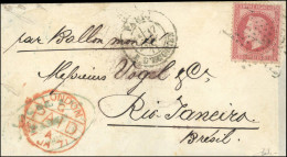 Obl. 32 -- LE POSTE DE PARIS. 80c. Lauré Obl. étoile S/lettre Frappée Du CàD De PARIS - R. D'ENGHIEN Du 17 Janvier 1871  - Guerre De 1870