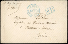 Obl. Lettre En Franchise Frappée Du CàD Bleu 13E CORPS - QUARTIER GENERALE - POSTES Et Du Cachet P.P. à Destination De C - Oorlog 1870