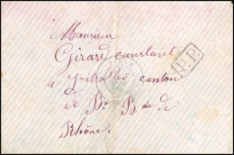 Obl. Lettre Manuscrite Du 5 Septembre 1870 Relatant Son Statut De Prisonnier Dans Son Enveloppe Frappée Du PP Noir Et Du - War 1870