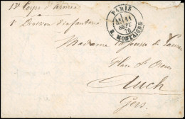 Obl. Lettre Du 13ème Corps D'armée - 1ère Division D'infanterie Frappée Du CàD De PARIS Du 11 Septembre 1870 à Destinati - Oorlog 1870