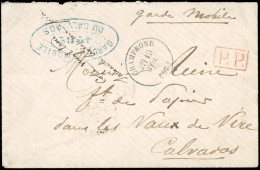 Obl. Lettre En Franchise Frappée Du Cachet Bleu GARDE MOBILE DU CALVADOS - 4EME BON Et Du CàD De CHAMPROND Du 19 Novembr - War 1870