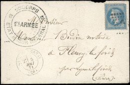 Obl. 29 -- 20c. Lauré Obl. Losange, S/lettre Frappée Du Grand Cachet ETAT MAJOR GENERAL * 1RE ARMEE Et Du CàD De La GARE - War 1870