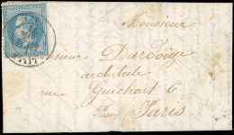 Obl. 29 -- 20c. Lauré, S/lettre Manuscrite De STE-SUZANNE Du 6 Octobre 1870 à Destination De PASSY-LES- PARIS. Timbre Fr - Guerre De 1870