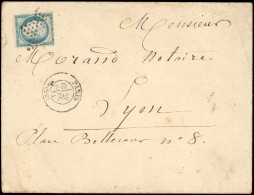 Obl. 37 -- 20c. Siège Obl. étoile S/lettre Frappée Du CàD De PARIS (60) Du 29 Janvier 1871 à Destination De LYON. Arrivé - Guerre De 1870