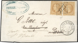 Obl. 28B -- 10c. Lauré X 2 Obl. GC 3727 S/lettre Frappée Du CàD De ST-LOUP-S-SEMOUSE Du 2 Mai 1871 à Destination De PARI - Oorlog 1870