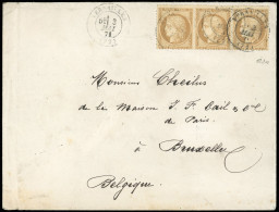 Obl. 36x 3 -- Bande De 3 Du 10c. Siège Obl. S/lettre Frappée Du CàD De VERSAILLES Du 3 Mai 1871 à Destination De La Mais - Guerre De 1870