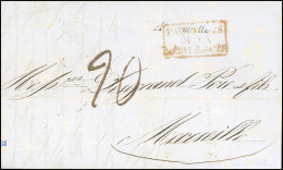 Obl. ALEXANDRETTE. Lettre Manuscrite Du 16 Mars 1853 Frappée De La Cursive "ALEXANDRETTE" Et Taxée à 20 à Destination De - 1849-1876: Klassik