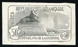 (*) 153 -- Essai En Noir. Orphelins. 50c. + 50 Plus Petit. SUP. - Autres & Non Classés