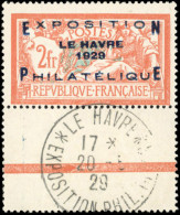 ** 257A -- 2F. Exposition Philatélique De Havre. Cachet De L'exposition Sur Le Bord De Feuille Et Légèrement Sur La Bas  - Andere & Zonder Classificatie