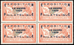 ** 257A -- 2F. Exposition Philatélique Du Havre. Bloc De 4. SUP. - Autres & Non Classés