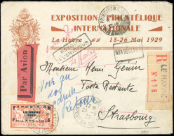 Obl. 257A -- 2F. Exposition Du Havre, Obl. S/lettre Recommandée Frappée Du CàD De L'exposition Du 23 Mai 1929 à Destinat - Andere & Zonder Classificatie