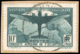 Obl. 321 -- 10F. Traversée De L'Atlantique. Obl. S/petit Fragment. Belle Oblitération. SUP. - Autres & Non Classés