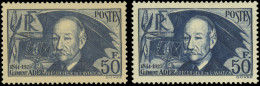 ** 398/398a -- Clément Ader. 50F. Outremer + Outremer Foncé S/papier épais. SUP. - Andere & Zonder Classificatie