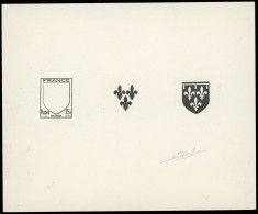 (*) 604 -- ORLEANAIS. Blason. Epreuve En Noir Décomposée En 3 éléments Sur La Même épreuve + Epreuve En Couleur + Timbre - Other & Unclassified