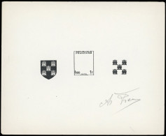 (*) 952 -- POITOU. Blason. Epreuve En Noir Décomposée En 3 éléments Sur La Même épreuve + Epreuve En Couleur. SUP. - Other & Unclassified