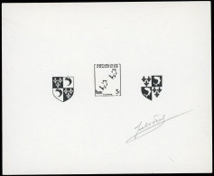 (*) 954 -- DAUPHINE. Blason. Epreuve En Noir Décomposée En 3 éléments Sur La Même épreuve + Epreuve En Couleur. SUP. - Other & Unclassified