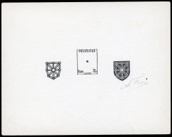 (*) 1000 -- NAVARRE. Blason. Epreuve En Noir Décomposée En 3 éléments Sur La Même épreuve. SUP. - Other & Unclassified