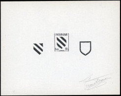 (*) 1001 -- NIVERNOIS. Blason. Epreuve En Noir Décomposée En 3 éléments Sur La Même épreuve + Epreuve De Couleur. SUP. - Autres & Non Classés