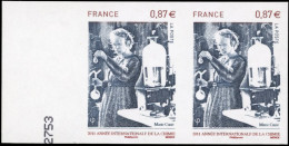 ** 533a -- Timbres Adhésifs. 0,87. Marie Curie. Paire Horizontale. ND. BdeF. N° Maury. SUP. - Andere & Zonder Classificatie