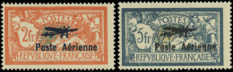 * 1 + 2 -- 2F. Orange Et Vert-bleu + 5F. Bleu Et Chamois. 2 Valeurs. Charnière Quasi-invisible. B. - Andere & Zonder Classificatie