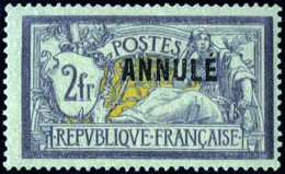 * 122-CI 1 -- 2F. Merson Violet Et Jaune. Surcharge ANNULE. TB. R. - Cursussen